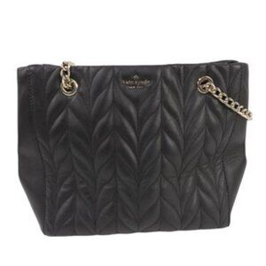 Kate Spade Briar Lane Meena Black Quilted Shoulder Bag  14"x10"x6"